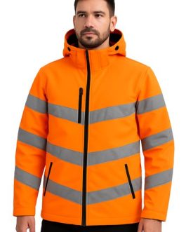 High-vis jas – hoog zichtbaarheid jas – soft shell – Flouorescerend Oranje