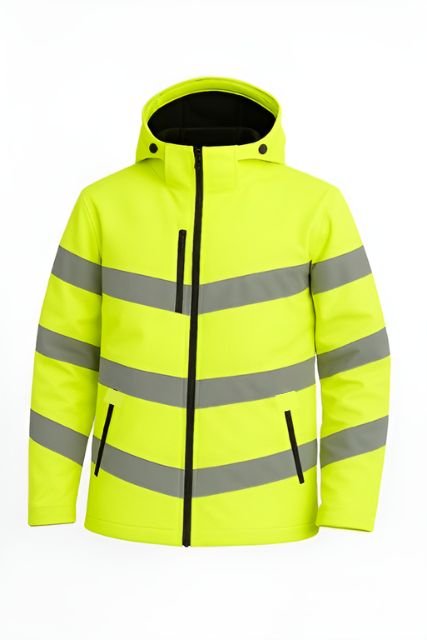 High-vis jas - hoog zichtbaarheid jas - soft shell – Fluorescerend Geel - Image 5